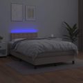 vidaXL Boxspring posteľ matrac a LED kapučínová 120x200 cm umelá koža