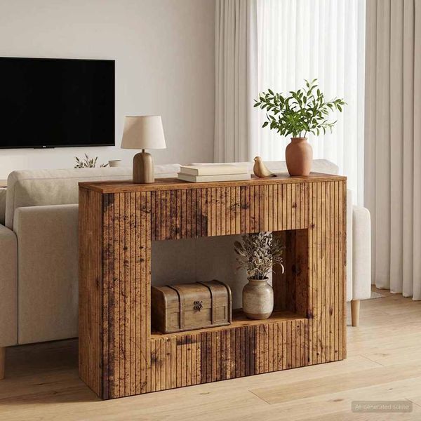 vidaXL Konzolový stôl Staré drevo 101 x 29 x 74 cm Konštruované drevo