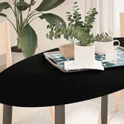 vidaXL Stolová doska tmavohnedá 120x60x2 cm dubový masív oválny