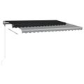 vidaXL Ručne zaťahovacia markíza s LED 400x350 cm antracitová