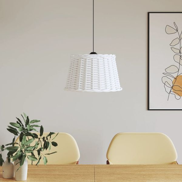 vidaXL Tienidlo na stropnú lampu biele Ø45x28 cm prútené