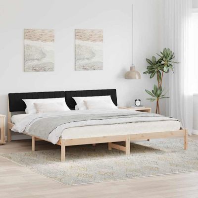 vidaXL Rám postele Hnedá a čierna 200 x 200 cm Borovicový masív