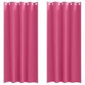 vidaXL Záclony na zatemnenie s krúžkami 2 ks Jasná ružová 245 x 140 cm