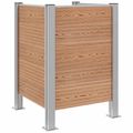 vidaXL Plot pre odpadkový kôš Hnedá 85 x 85 x 115 cm Hliník a WPC