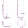 vidaXL Nohy barového stola v tvare T, 2 ks, biele, 50x35x(110-111) cm, oceľové