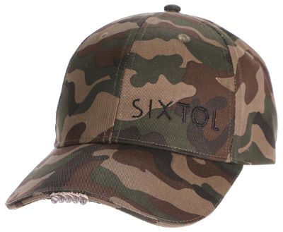 Kšiltovka s LED svetlom B-CAP 25lm, nabíjacia, USB, univerzálna veľkosť, maskáčová SIXTOL