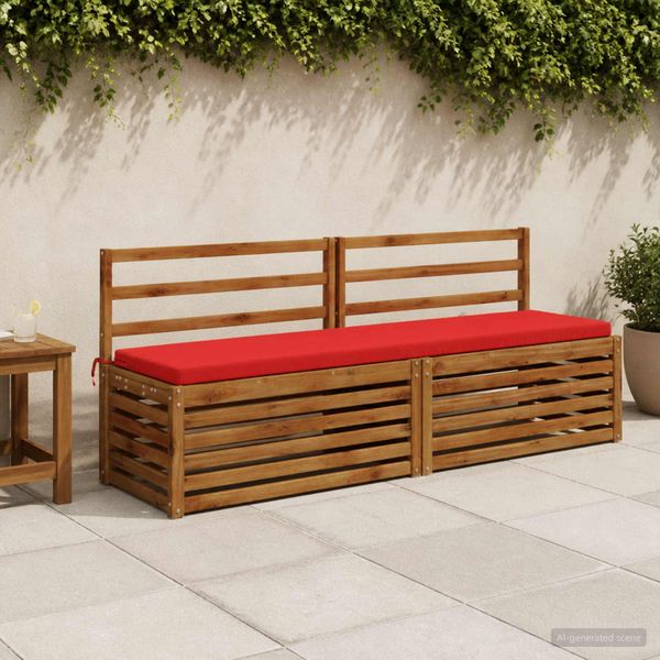 vidaXL Vankúš na lavičku SOEST 100% polyester Červená 200 x 40 x 5 cm