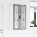 vidaXL Nástenný sklenený kabinet PORTO Sivý Sonoma 60 x 31 x 100 cm