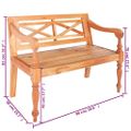 vidaXL Lavička Batavia 98 cm, mahagónový masív, svetlohnedá