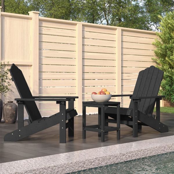 vidaXL Záhradná stolička Adirondack so stolíkom HDPE antracitová