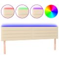 vidaXL Čelo postele s LED krémové 160x5x78/88 cm látka