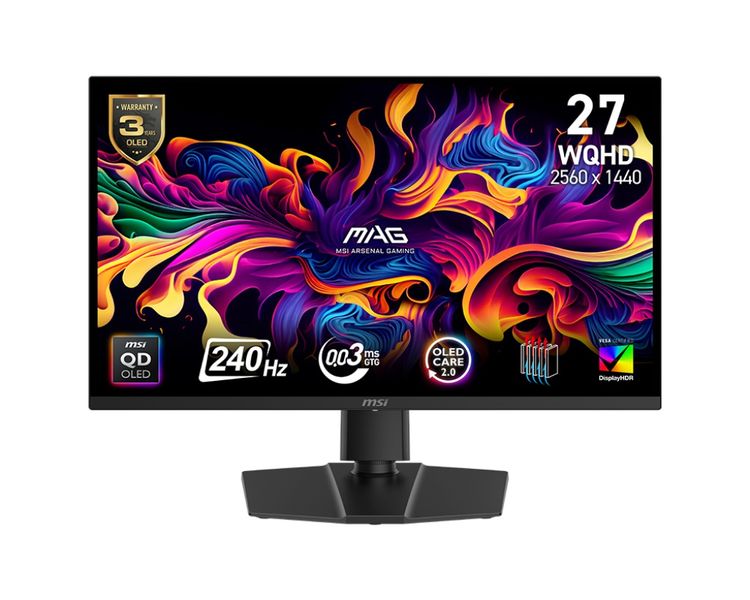 MSI MAG/271QP QD-OLED X24/26,5''/QD-OLED/QHD/240Hz/0,03ms/Čierna/3R