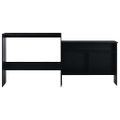 vidaXL Barový stôl s 2 vrchnými doskami čierny 130x40x120 cm