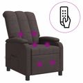 vidaXL Masážne relaxačné kreslo Tmavohnedá Látka
