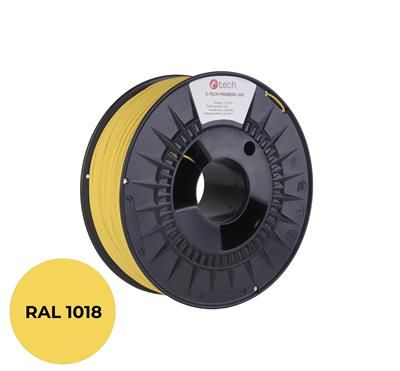 Tlačová struna (filament) C-TECH PREMIUM LINE, PLA, zinková žltá, RAL1018, 1,75mm, 1kg