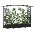 vidaXL Vyvýšený záhon s mriežkou a strechou Čierna 207 x 40 x 123 cm