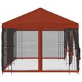 vidaXL Altánok so stenami 6 x 3 m Tehlová Polyester a oceľ 190 gsm