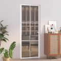 vidaXL Vnútorné dvere 76x201,5 cm biele ESG sklo a hliník