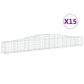 vidaXL Oblúkový gabionový kôš 15 ks 400x30x40/60 cm pozinkované železo