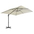 vidaXL Konzolový záhradný slnečník s hliníkovou tyčou 300x300 cm pieskový