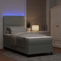 vidaXL LED box s pružinami s matracmi Svetlosivá 100 x 200 cm Zamat