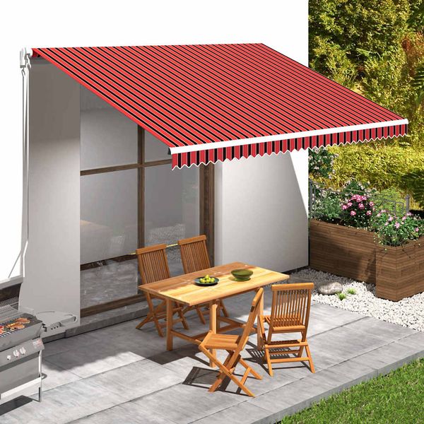 vidaXL Tieniaca plachta na markízu, plátená, oranžovo hnedá 4,5x3 m