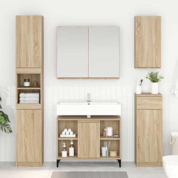 vidaXL Skrinka pod umývadlo s poličkou Sonoma dub 80 x 33 x 60 cm