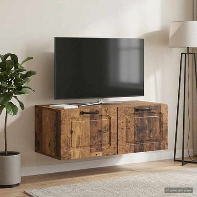 vidaXL Nástenná TV skrinka Nástenný Staré drevo 78,5 x 41 x 30 cm