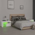 vidaXL Nočné skrinky 2 ks s LED svetlami biele 70x36,5x40 cm