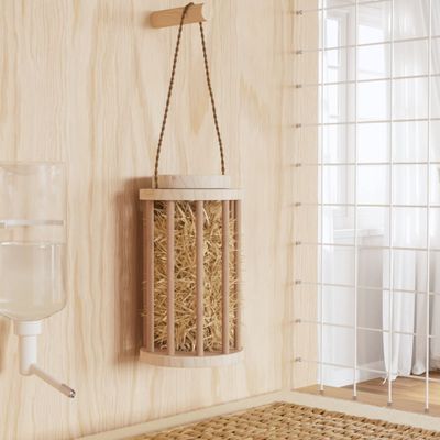 vidaXL Kŕmidlo na seno pre králiky Ø15x25,5 cm jedľový masív