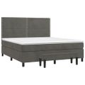 vidaXL Posteľný rám boxspring s matracom tmavosivý 180x200 cm zamat