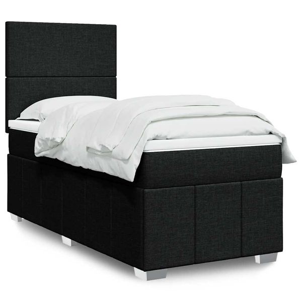 vidaXL Boxspring posteľ s matracom čierna 100x200 cm látka