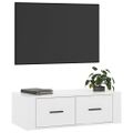 vidaXL Závesná TV skrinka lesklá biela 80x36x25 cm spracované drevo