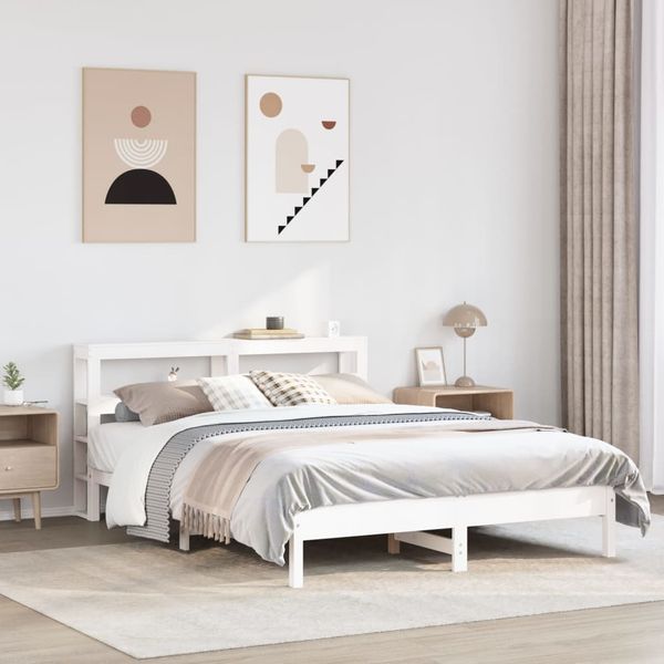 vidaXL Posteľ bez matraca biela 160x200 cm masívna borovica