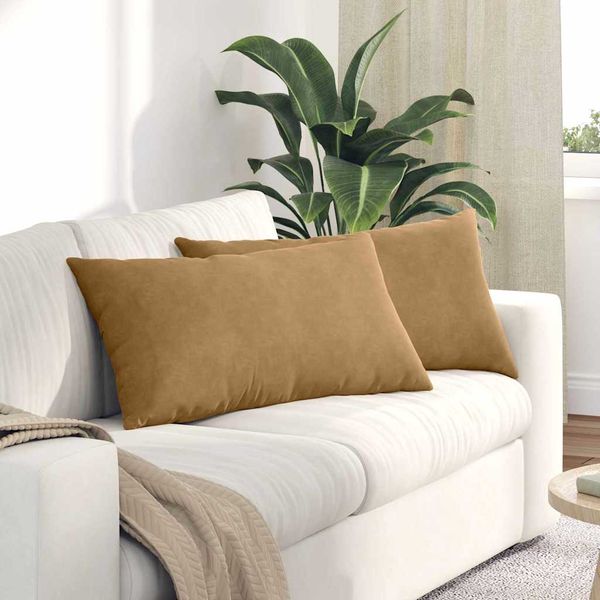 vidaXL Vankúše na pohovku 2 pcs Hnedá 80 x 40 cm Kordúrová tkanina