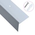 vidaXL Schodové lišty v tvare F 15 ks, hliník 100 cm, strieborné