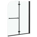 vidaXL Skladací sprchový kút 2 panely 95x140 cm ESG čierny