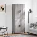 vidaXL Vysoká skrinka sivý dub sonoma 69,5x34x180 cm spracované drevo