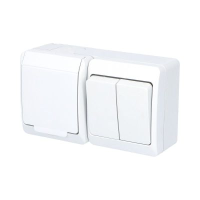 GALATEA IP44 Spínač sériový č.5+zásuvka 2P+PE (biela)