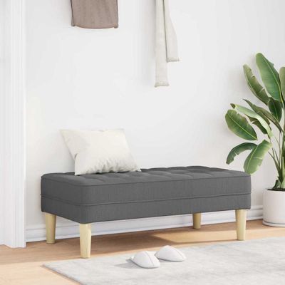 vidaXL lavička s vankúšom Tmavo šedá 113 x 57 x 39 cm látka
