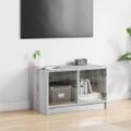 vidaXL TV skrinka so sklenenými dvierkami sivá sonoma 68x37x42 cm