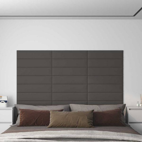 vidaXL Nástenný čelník 12 pcs 60 x 15 cm Tmavo šedá látka