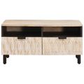 vidaXL Konferenčný stolík Biela 80 x 54 x 40 cm Masívne mango drevo