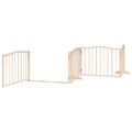 vidaXL Brána pre psa s dverami sklad. 12 panelov 960 cm topoľové drevo