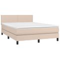 vidaXL Boxspring posteľ s matracom kapučínová 140x200 cm umelá koža