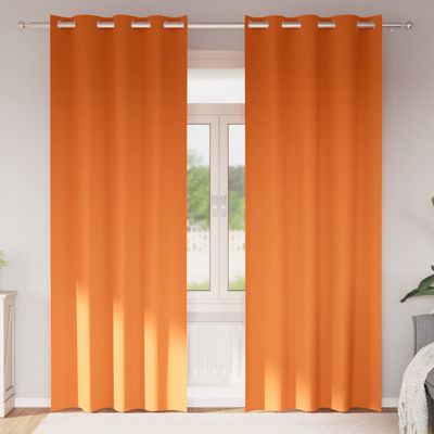 vidaXL Záclony na zatemnenie s krúžkami 2 pcs Jasná oranžová