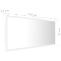 vidaXL LED kúpeľňové zrkadlo lesklé biele 100x8,5x37 cm akryl