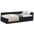 vidaXL Rohový rám postele s čelnou doskou Čierny 100 cm x 200 cm látka