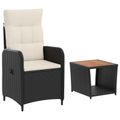 vidaXL Záhradný lounge set 2 ks Čierna a krémová biela