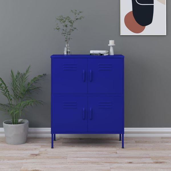 vidaXL Zásuvková skrinka námornícka modrá 80x35x101,5 cm oceľ